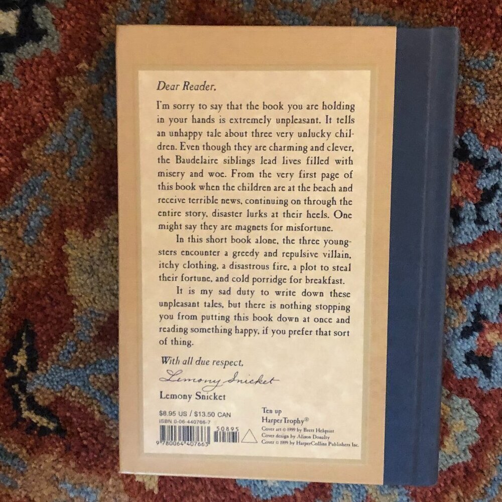 The Bad Beginning (A Series of Unfortunate Events) Hardcover by Lemony Snicket - Picture 2 of 4